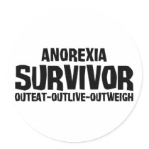 Anorexia Survivor Round Stickers