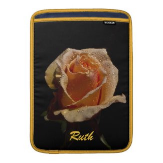 Another Orange Rose on Black MacBook Air Sleeve
