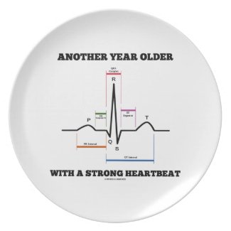 Another Year Older With A Strong Heartbeat ECG/EKG Plates