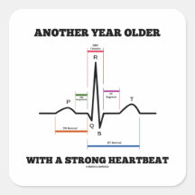 Another Year Older With A Strong Heartbeat ECG/EKG Sticker