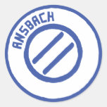 Ansbach blauer Stempel Round Sticker