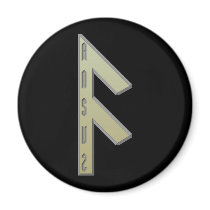 Ansuz Rune gold Magnets