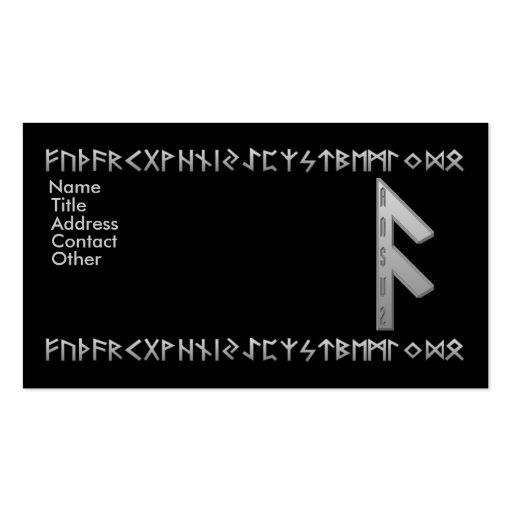 Ansuz Rune grey Business Card Templates