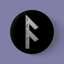 Ansuz Rune grey buttons
