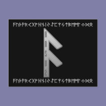 Ansuz Rune grey postcards