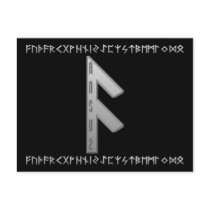 Ansuz Rune grey Postcards