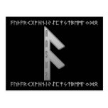 Ansuz Rune grey Postcards