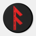 Ansuz Rune red Fridge Magnets