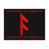 Ansuz Rune red Postcard