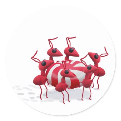 Ant and Candy Sticker by Swazzle