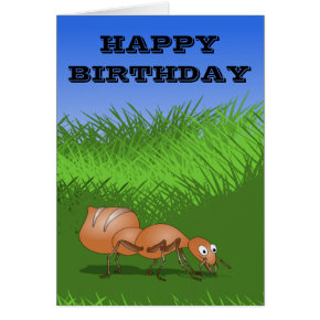 Ant Happy crawler birthday card