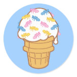 Ant Ice Cream Round Stickers