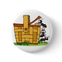 Ant Picnic Basket Pinback Buttons
