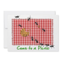 Ant Picnic on Table Cloth Invitation