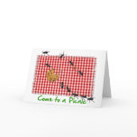 Ant Picnic on Table Cloth Invitation Card