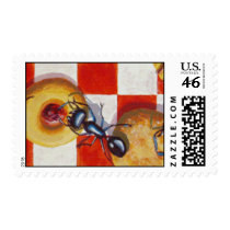Ant Picnic Postage Stamp by sneezingleopard Ant Picnic Postage Stamp