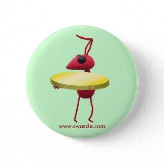 Ant with Gold Coin button