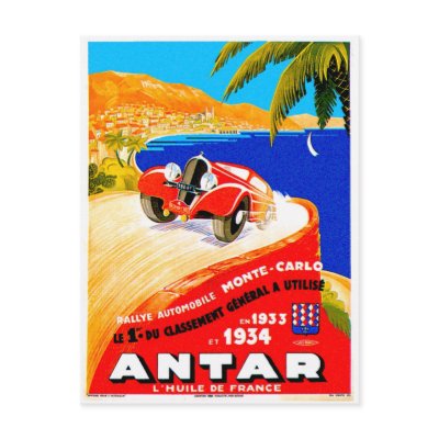 Antar Gas ~ Vintage Auto Road Race Ad Postcard by fotoshoppe
