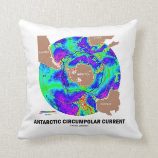 Antarctic Circumpolar Current (Ocean Current Map) Throw Pillows