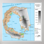 Antarctic South Shetland Map of Deception Island Print