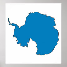 Antarctica Flag Map full size Posters