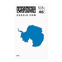 Antarctica flag map postage