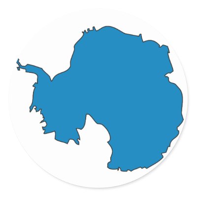 Antarctica flag map sticker by