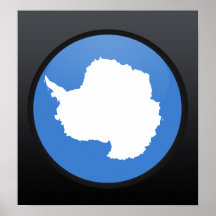 Antarctica quality Flag Circle Posters