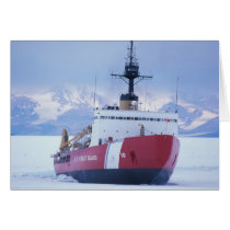 Antarctica, Ross Island, McMurdo Station, USCG Greeting Card