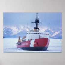 Antarctica, Ross Island, McMurdo Station, USCG Poster