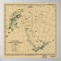 Antartic Regions "Drift of the Endurance" 1918 Map Posters