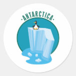 antartica penguin design round sticker