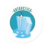 antartica penguin design round sticker