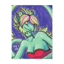 Anthro dragon girl postcard