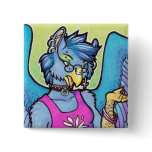 Anthro gryphon girl button