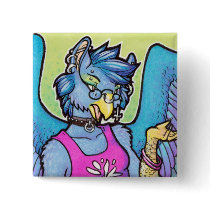 Anthro gryphon girl button