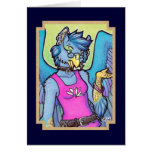 Anthro gryphon girl card