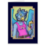 Anthro gryphon girl card