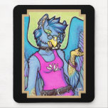 Anthro gryphon girl mousepad