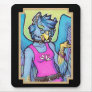 Anthro gryphon girl mousepad
