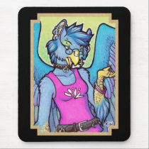 Anthro gryphon girl mousepad