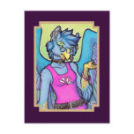 Anthro gryphon girl postcard
