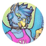 Anthro gryphon girl stickers