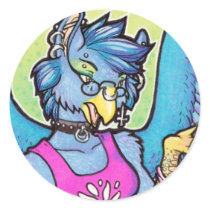 Anthro gryphon girl stickers