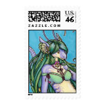 Anthro seamonster girl postage stamps