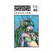 Anthro seamonster girl postage stamps