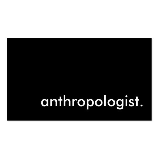anthropologist. business card templates (front side)
