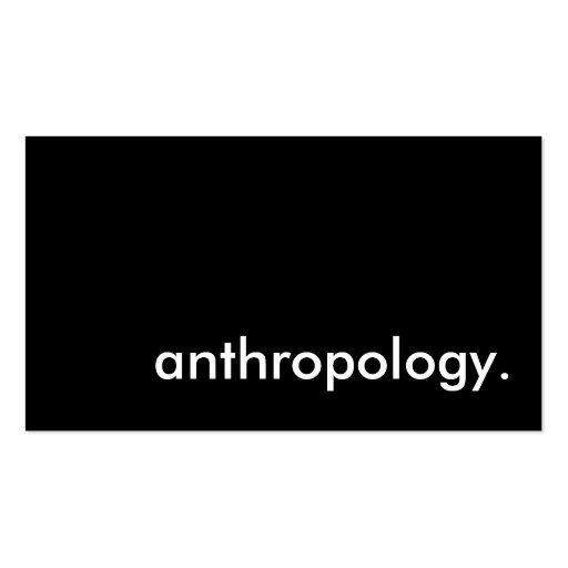 anthropology. business card templates (front side)