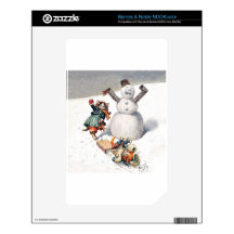 Anthropomorphic Cats Play in the Snow Skins For The NOOK Color
