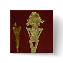 Anthropomorphic figure of a warrior pinback button